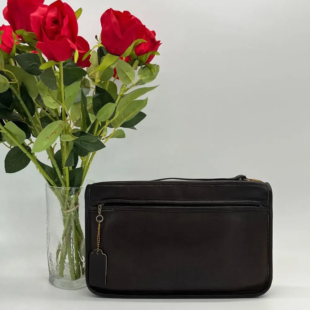Vintage Coach NYC Standard Clutch 5140 Mocha 1980s - Picture 1 of 10